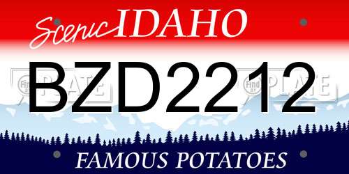 BZD2212 Idaho License Plate