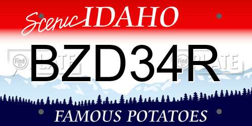 BZD34R Idaho License Plate