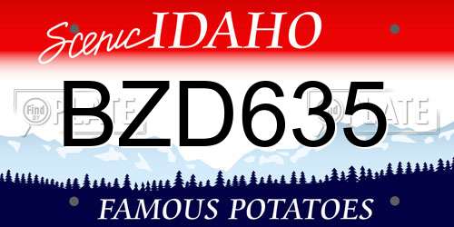 BZD635 Idaho License Plate