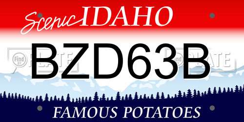 BZD63B Idaho License Plate
