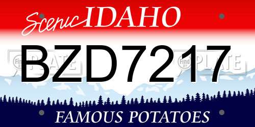 BZD7217 Idaho License Plate