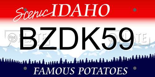 BZDK59 Idaho License Plate