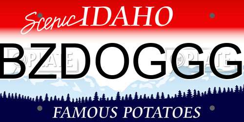 BZDOGGG Idaho License Plate