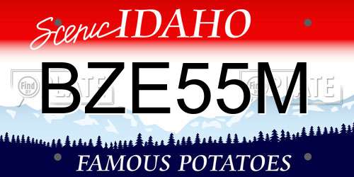 BZE55M Idaho License Plate