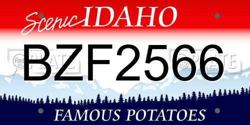 BZF2566 Idaho License Plate
