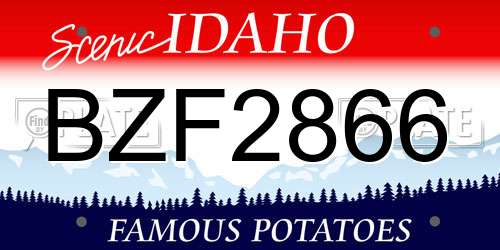 BZF2866 Idaho License Plate