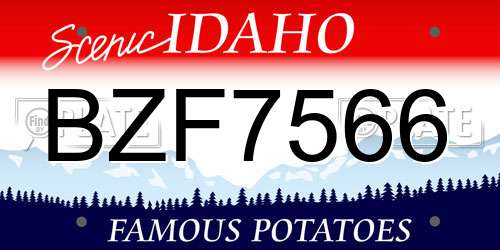 BZF7566 Idaho License Plate