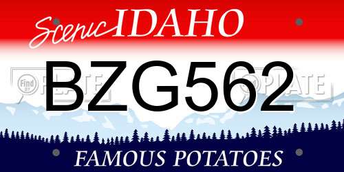 BZG562 Idaho License Plate