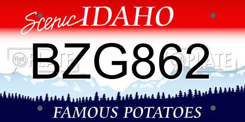 BZG862 Idaho License Plate