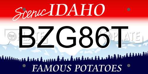 BZG86T Idaho License Plate