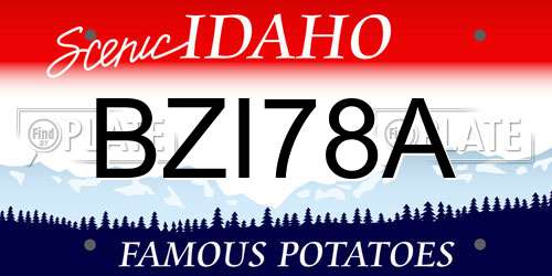 BZI78A Idaho License Plate