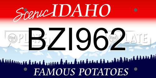 BZI962 Idaho License Plate