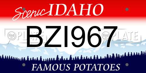 BZI967 Idaho License Plate