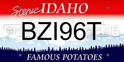 BZI96T Idaho License Plate