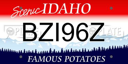 BZI96Z Idaho License Plate
