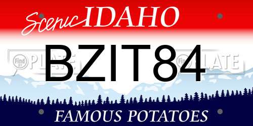 BZIT84 Idaho License Plate