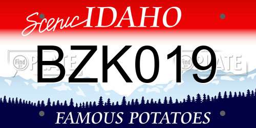 BZK019 Idaho License Plate