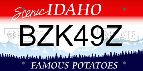 BZK49Z Idaho License Plate