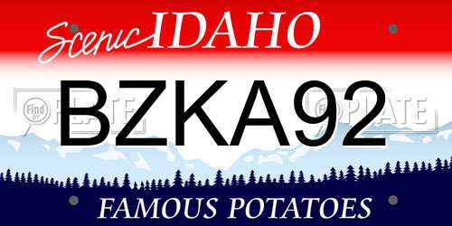 BZKA92 Idaho License Plate