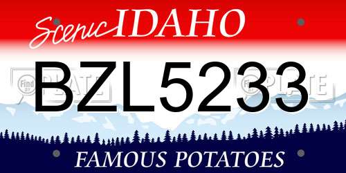 BZL5233 Idaho License Plate
