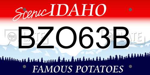 BZO63B Idaho License Plate