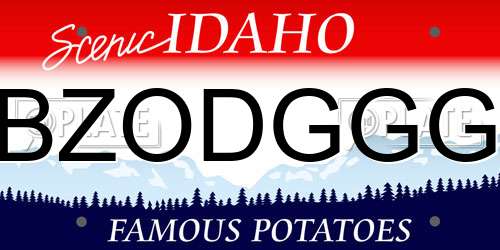 BZODGGG Idaho License Plate