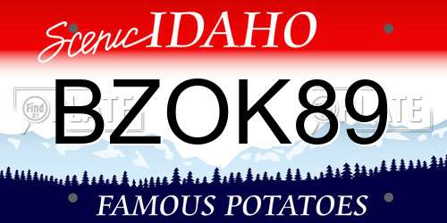 BZOK89 Idaho License Plate