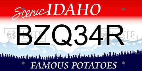 BZQ34R Idaho License Plate