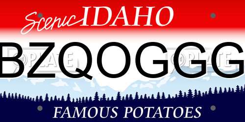BZQOGGG Idaho License Plate
