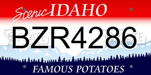BZR4286 Idaho License Plate