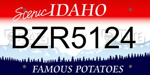 BZR5124 Idaho License Plate