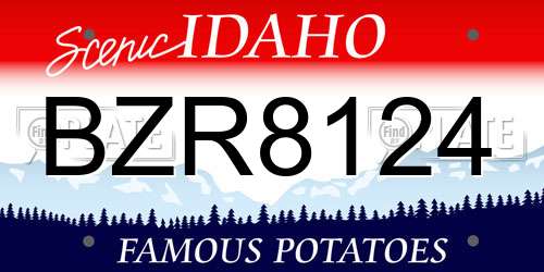BZR8124 Idaho License Plate