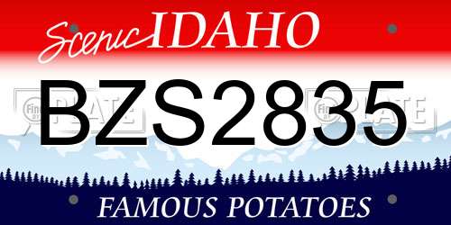 BZS2835 Idaho License Plate