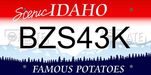 BZS43K Idaho License Plate