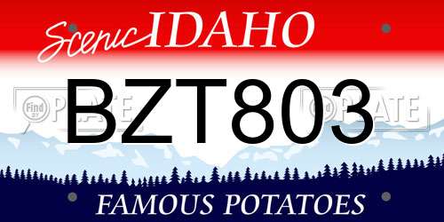 BZT803 Idaho License Plate