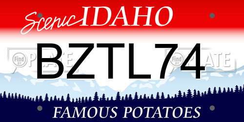 BZTL74 Idaho License Plate