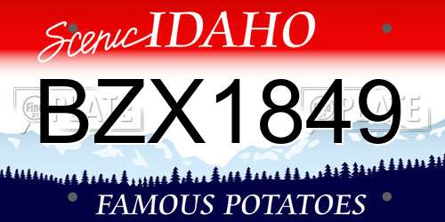 BZX1849 Idaho License Plate