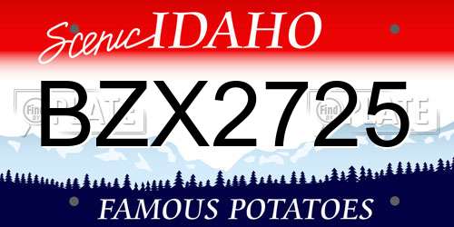 BZX2725 Idaho License Plate