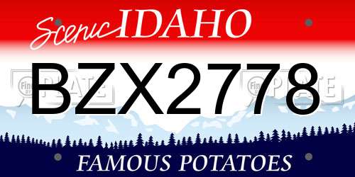 BZX2778 Idaho License Plate