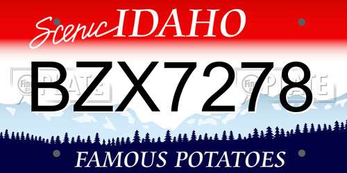 BZX7278 Idaho License Plate