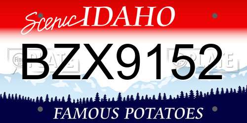 BZX9152 Idaho License Plate