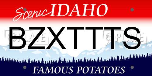 BZXTTTS Idaho License Plate