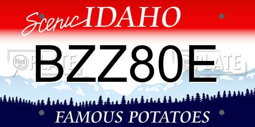 BZZ80E Idaho License Plate