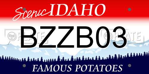 BZZB03 Idaho License Plate