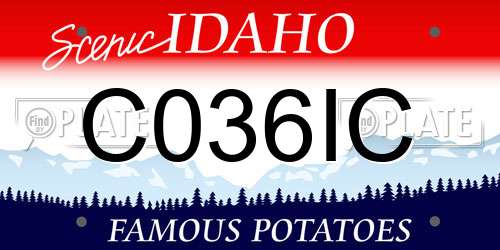 C036IC Idaho License Plate