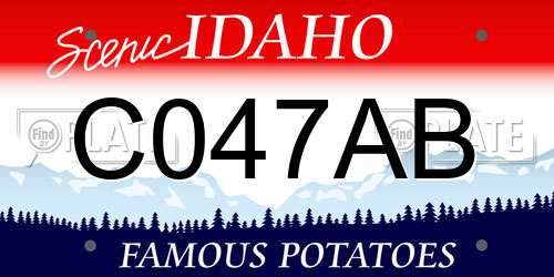 C047AB Idaho License Plate