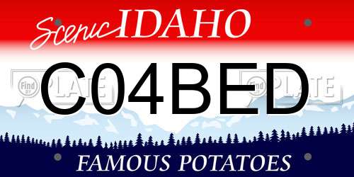 C04BED Idaho License Plate