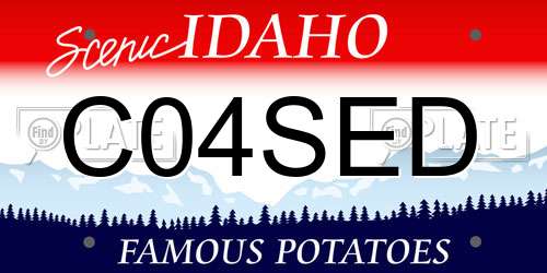 C04SED Idaho License Plate