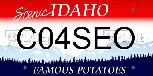 C04SEO Idaho License Plate