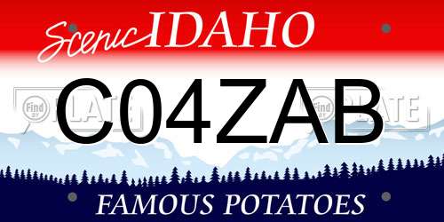 C04ZAB Idaho License Plate